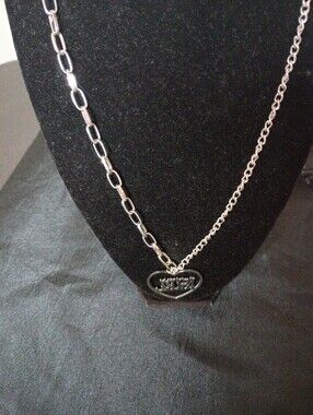 Silver Heart Pendant Chain Necklace - Women's Jewelry